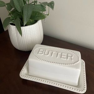Hobby Lobby White Ceramic Butter Dish